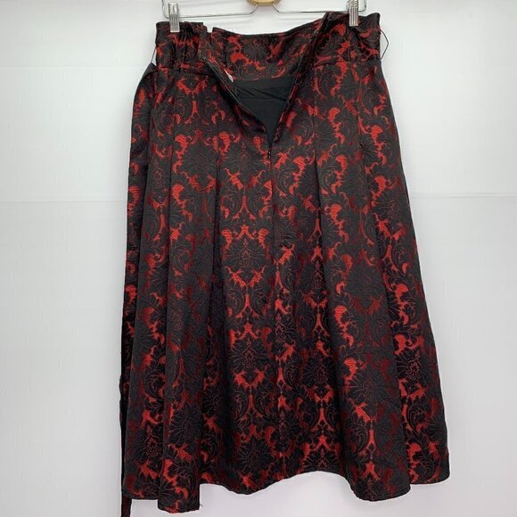 New York & Co Midi Skirt Size 8 Floral Jacquard Midi Party Wedding - Picture 7 of 12